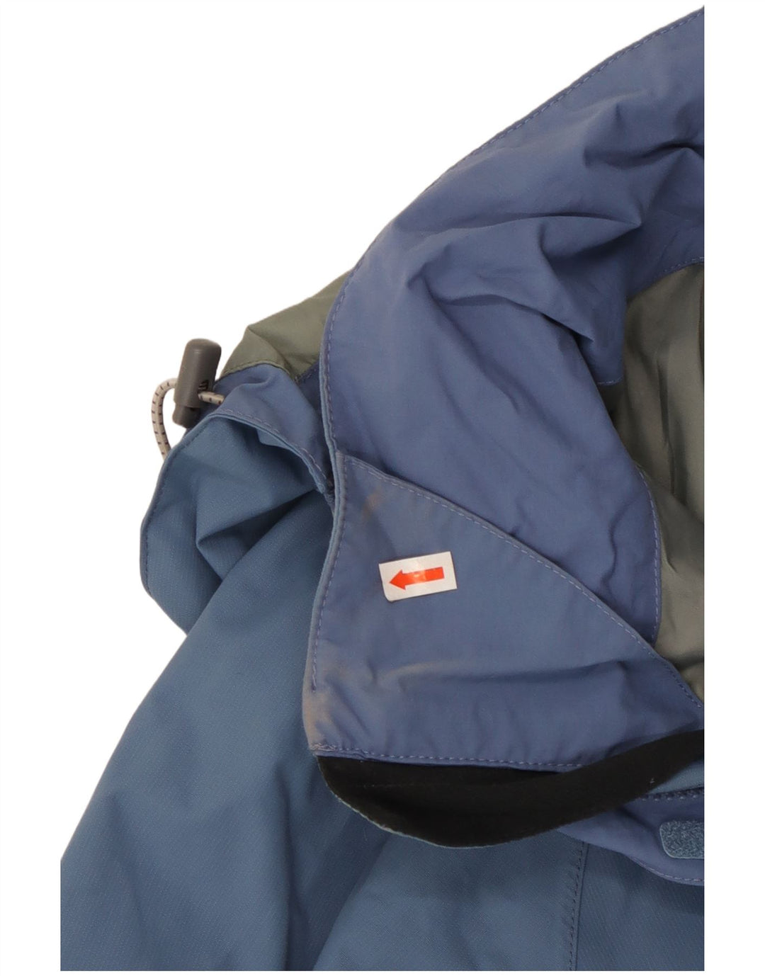 Jaqueta de chuva feminina com capuz BERGHAUS Reino Unido 10 pequeno bloco colorido azul de nylon