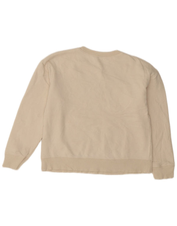 Moletom feminino Zara com estampa oversized jumper UK 10 pequeno off white