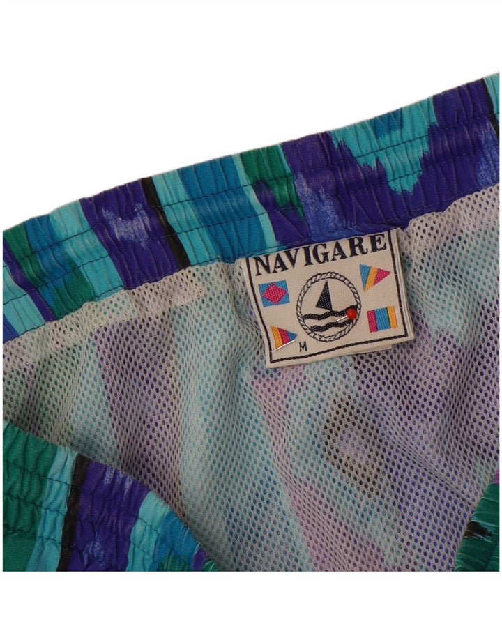 Navigare Mens Natação Shorts Médio Multicolorido Ikat Algodão