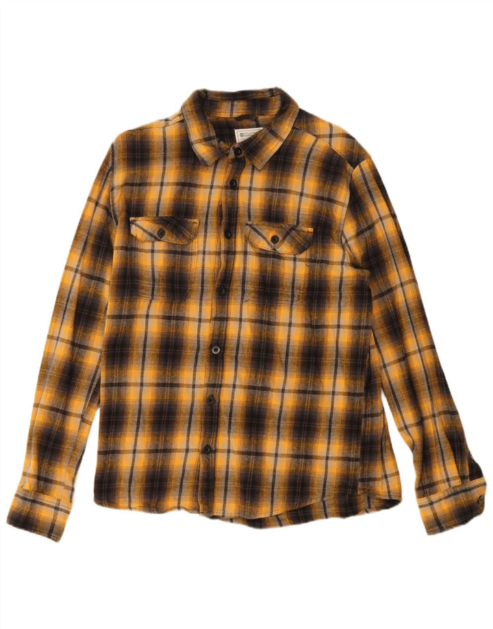 Camisa de flanela masculina Mountain Warehouse grande algodão xadrez amarelo