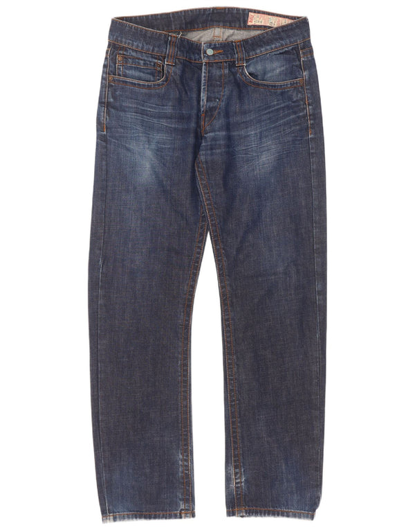 Rifle Mens Straight Jeans W34 L34 Azul Marinho Algodão