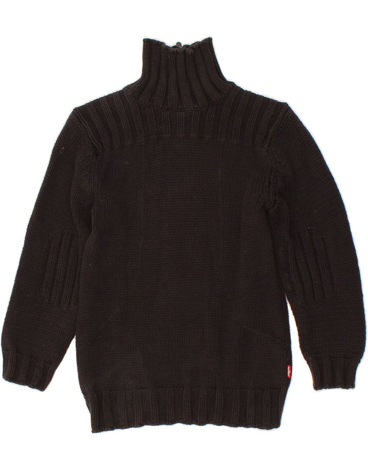 LEVI'S Girls Zip Neck Jumper Sweater 5-6 Years Black Cotton Vintage Levi's and Second-Hand Levi's from Messina Hembry 