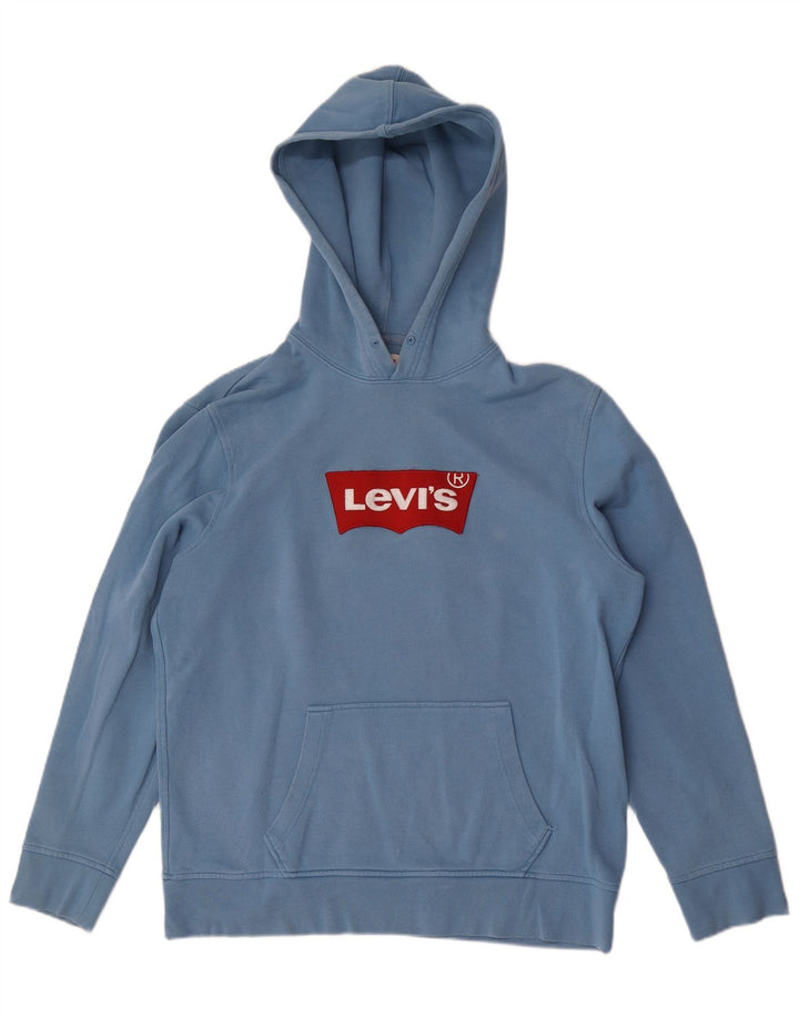 Suéter com capuz gráfico masculino Levi's grande algodão azul