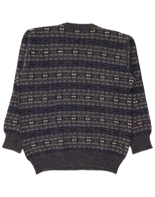 Suéter masculino Silvy com gola redonda IT 50 médio azul marinho Fair Isle