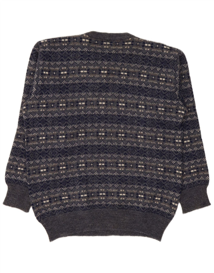 Suéter masculino Silvy com gola redonda IT 50 médio azul marinho Fair Isle