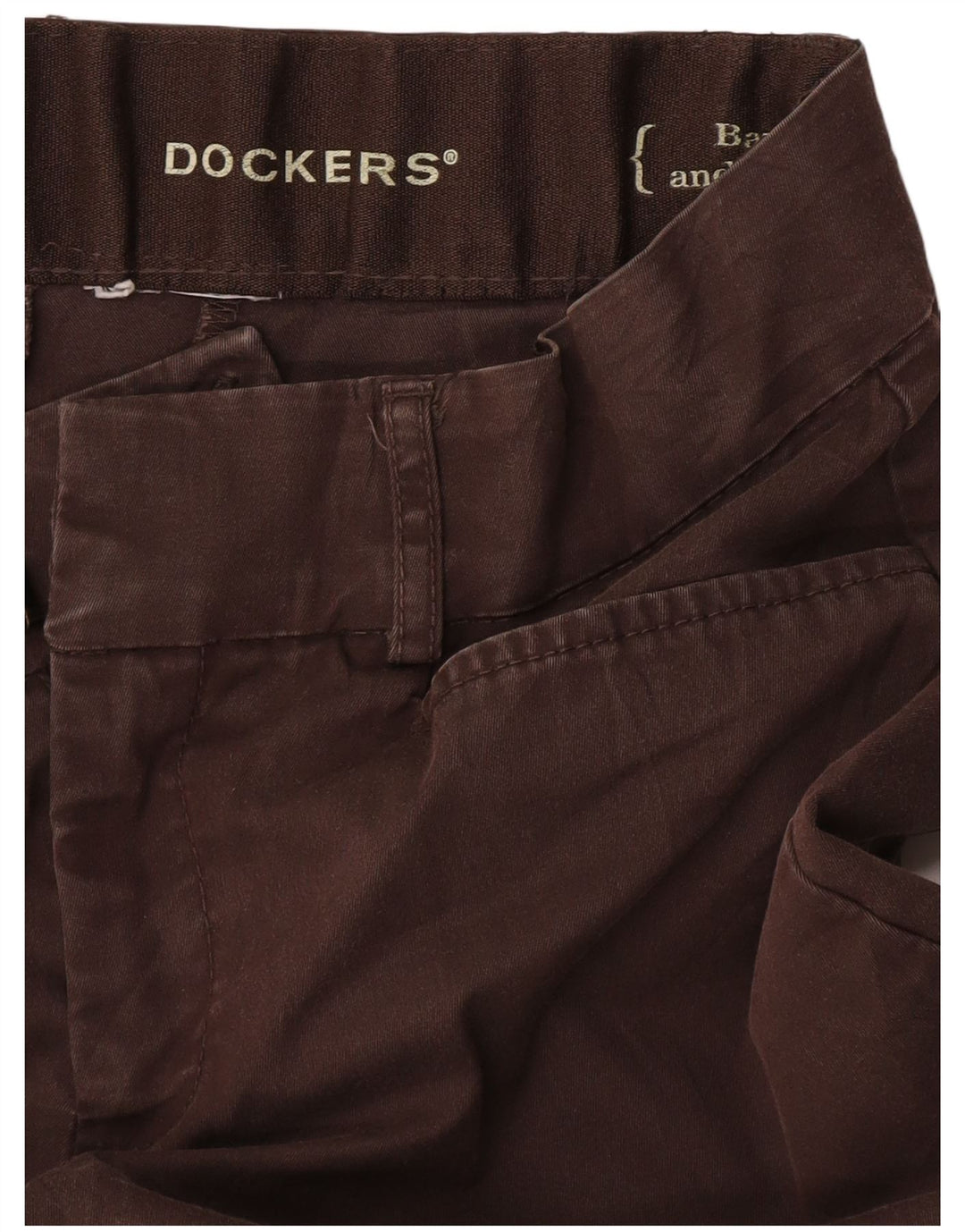Calça feminina Dockers reta casual W28 L29 marrom