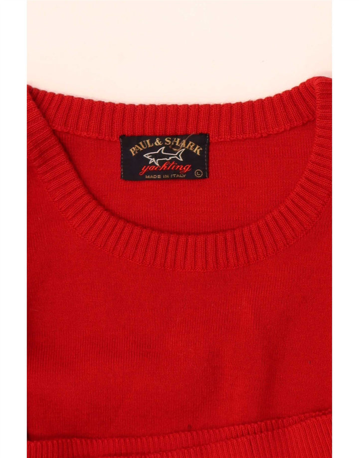 Suéter masculino Paul & Shark com gola redonda, grande vermelho