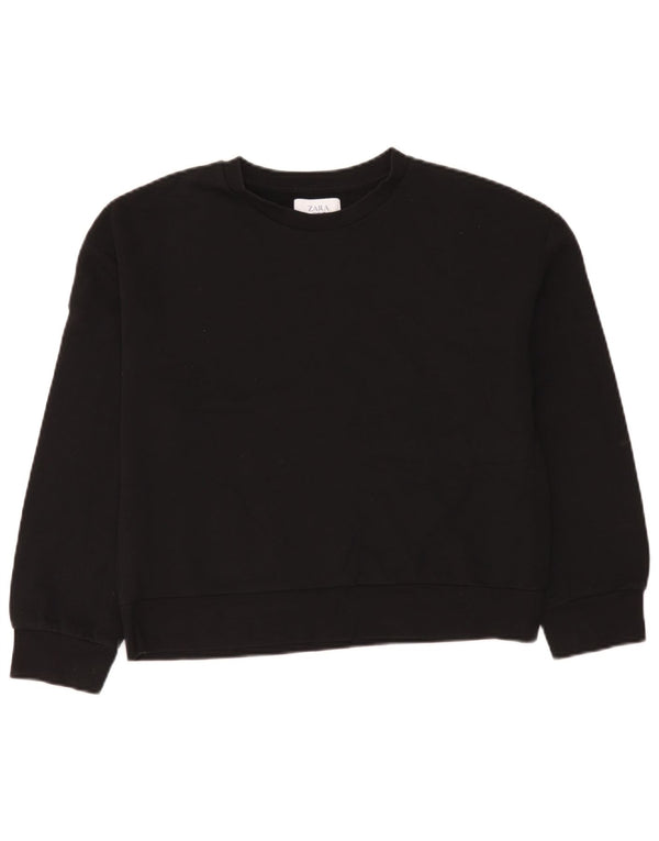 Zara Womens Trafaluc Oversized Moletom Jumper Reino Unido 10 Pequeno Algodão Preto