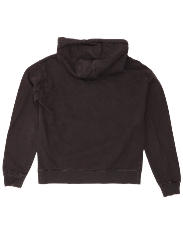 Jumper feminino com capuz e estampa gráfica Champion UK 10 pequeno algodão preto