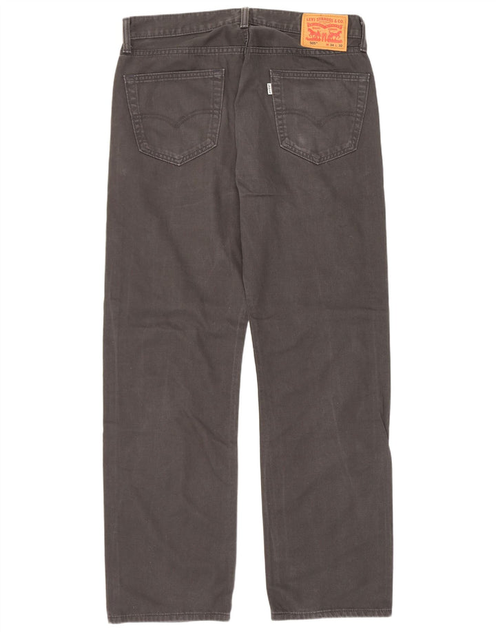 Calça jeans masculina Levi's 505 Straight W34 L32 cinza algodão