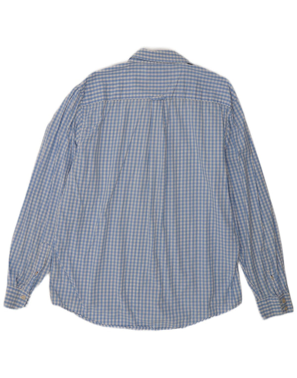 Camisa masculina de ajuste clássico da Crew Clothing XL azul algodão guingão