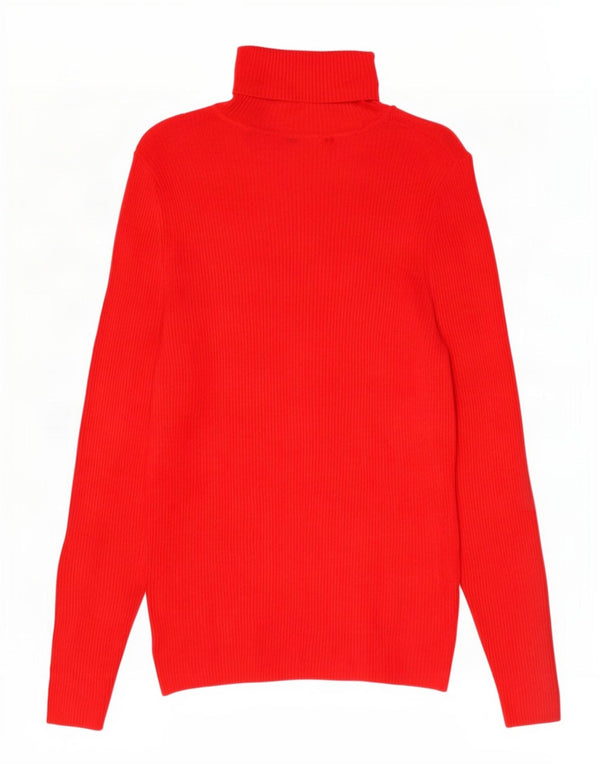 Suéter feminino Marks & Spencer com gola redonda Reino Unido 14 viscose vermelha média