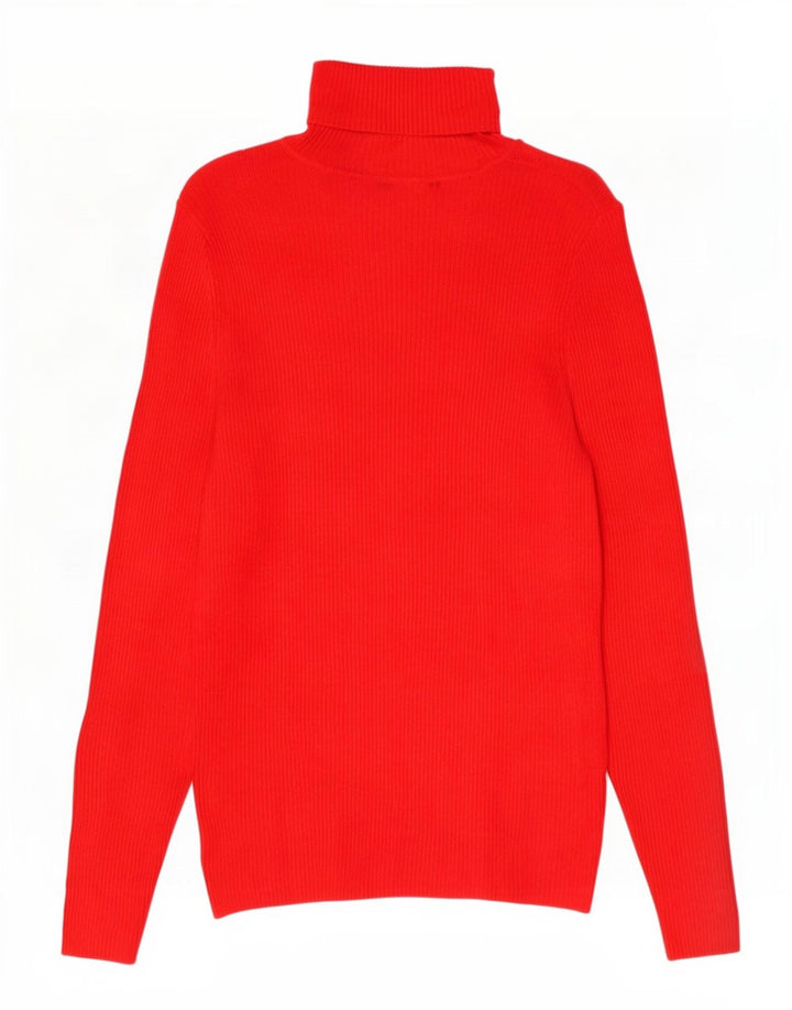 Suéter feminino Marks & Spencer com gola redonda Reino Unido 14 viscose vermelha média