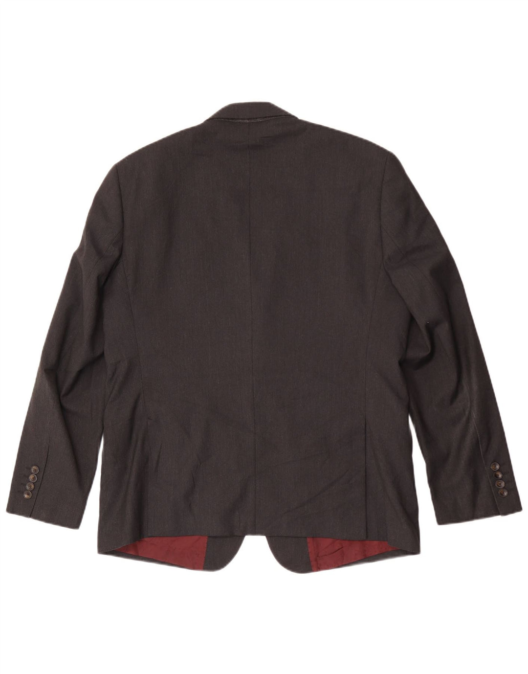Jaqueta blazer masculina de 2 botões Marks & Spencer Reino Unido 42 poliéster cinza grande