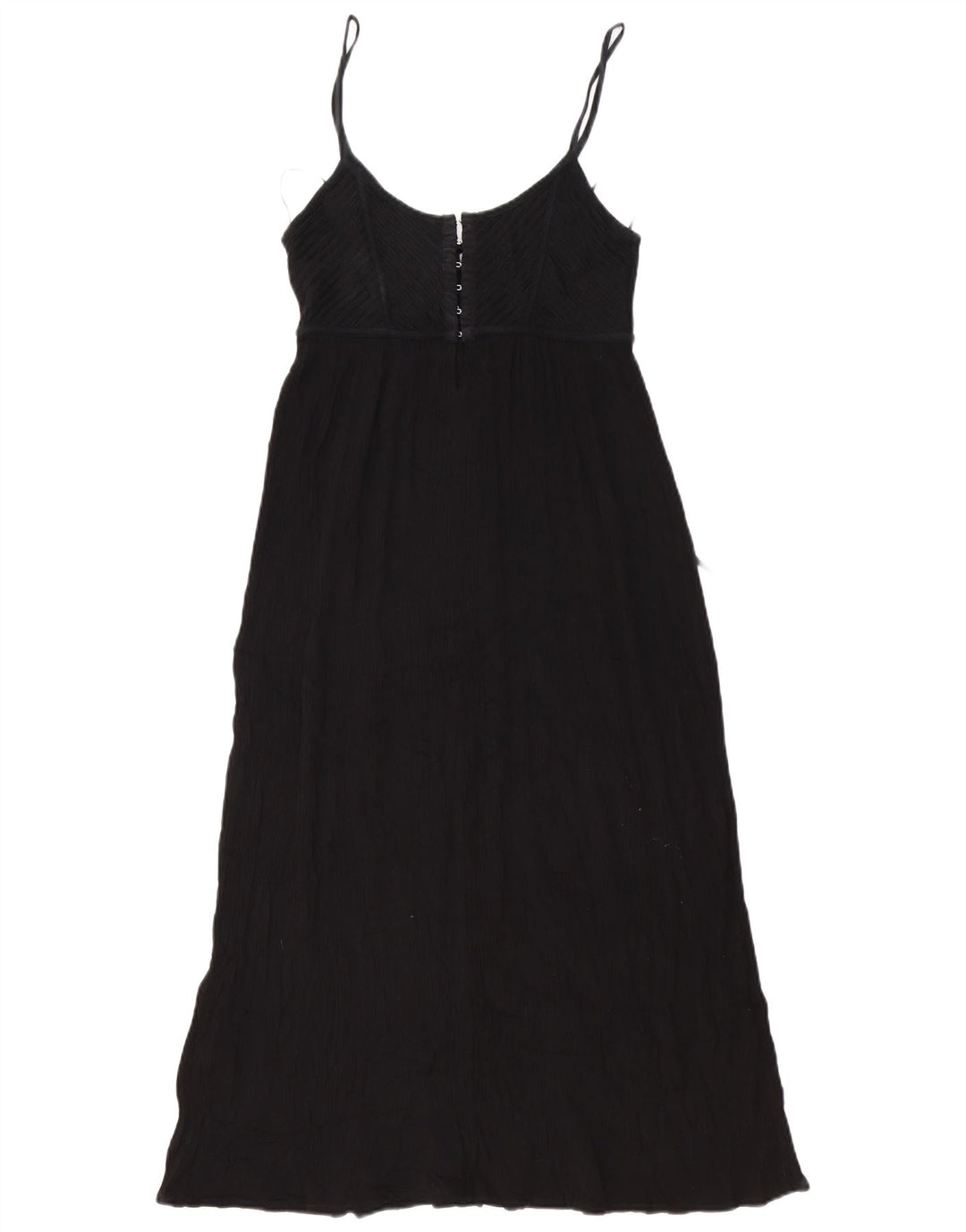 Zara Womens Maxi Sundress UK 12 Médio Algodão Preto