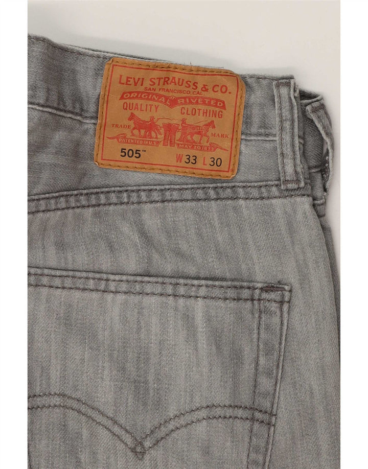 Levi's Masculino 505 Straight Jeans W33 L30 Cinza Algodão