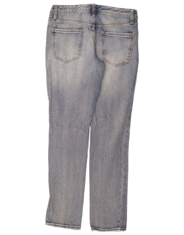 Calça jeans feminina Mossimo Boyfriend Tapered US 4 pequena W27 L30 algodão azul