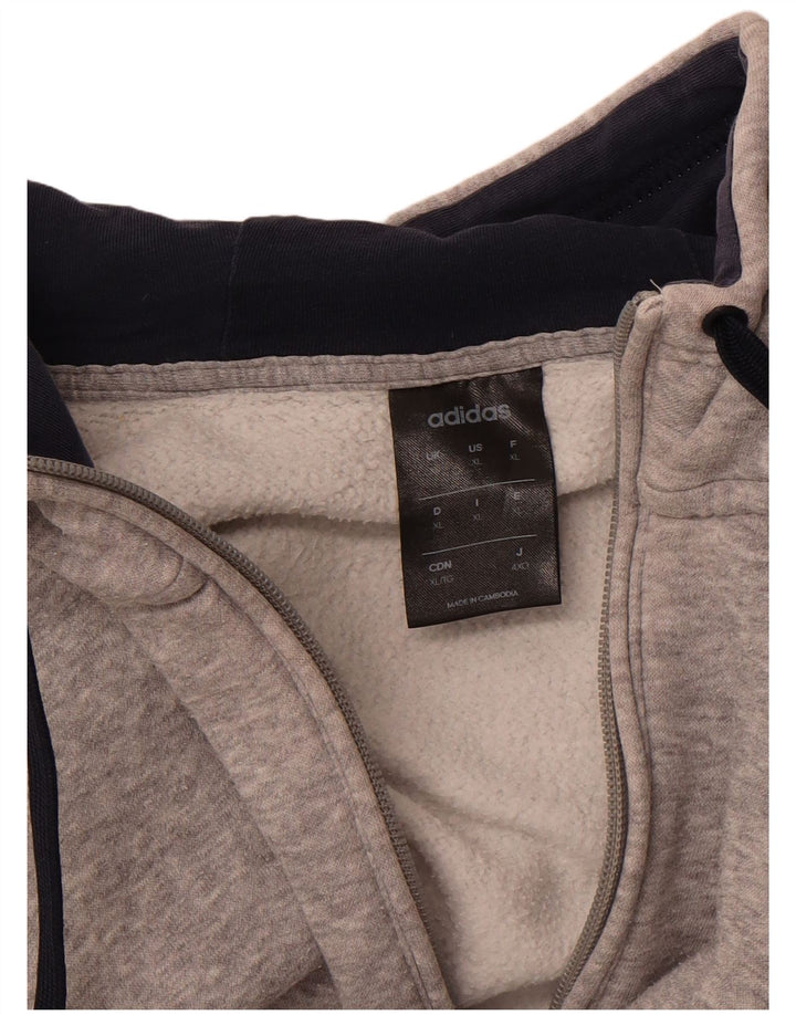 ADIDAS Mens Zip Hoodie Sweater XL Cinza