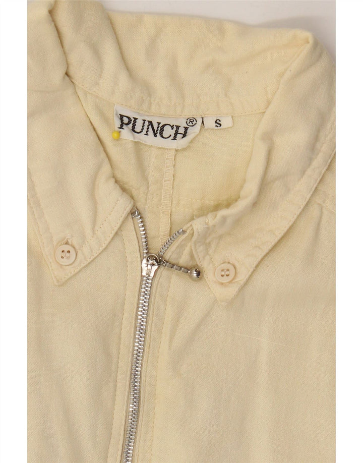 VINTAGE Mens Short Sleeve Pullover Shirt Small Beige Cotton Vintage Vintage and Second-Hand Vintage from Messina Hembry 