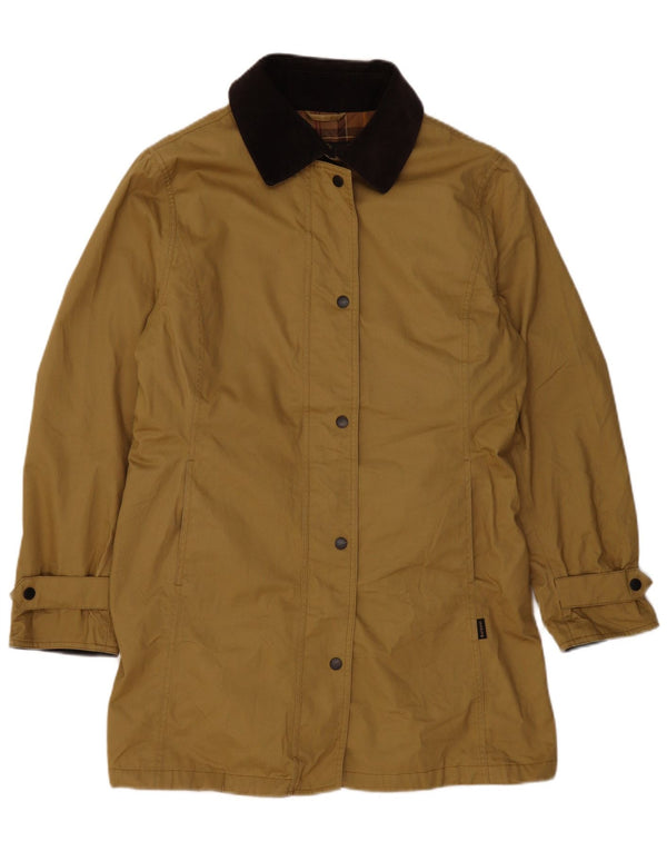 Sobretudo feminino BARBOUR UK 16 grande algodão cáqui
