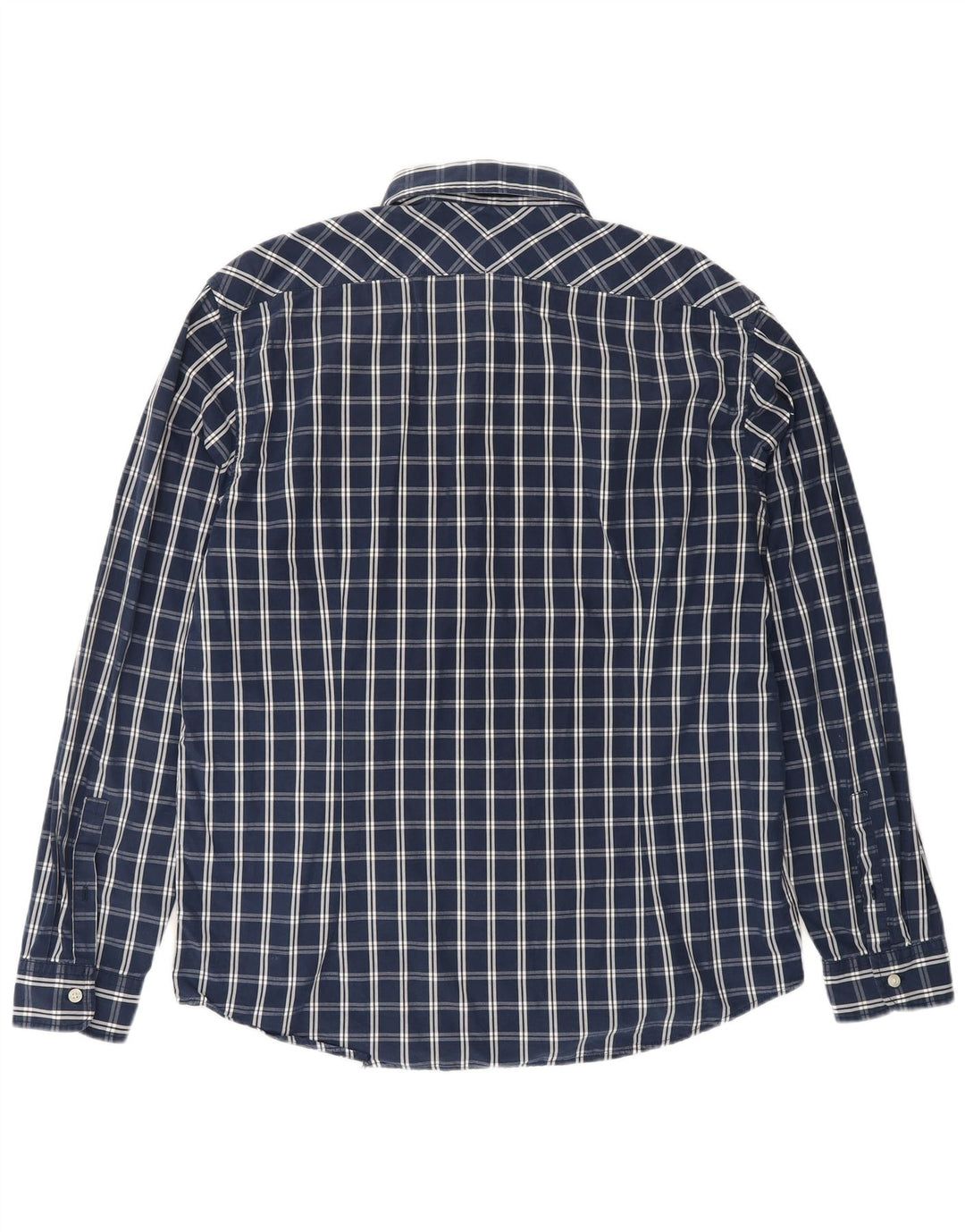 Camisa masculina ESPRIT XL algodão xadrez azul marinho