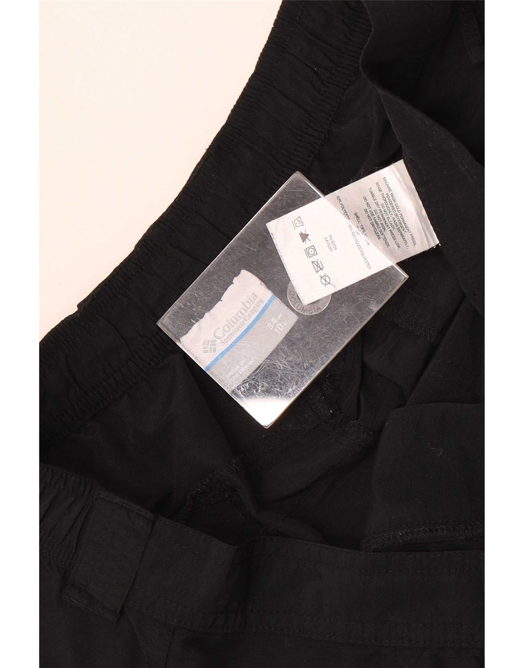 Columbia Mens Omni-Shade Cargo Shorts W34 Grande Poliéster Preto