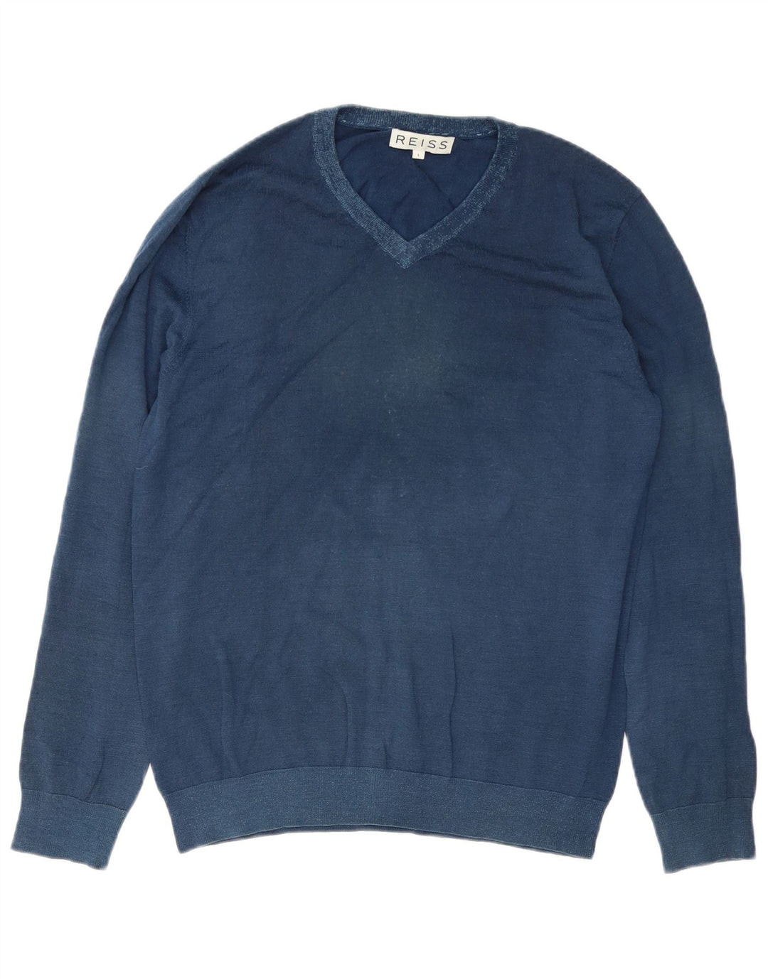 Suéter masculino Reiss com decote em V grande azul marinho