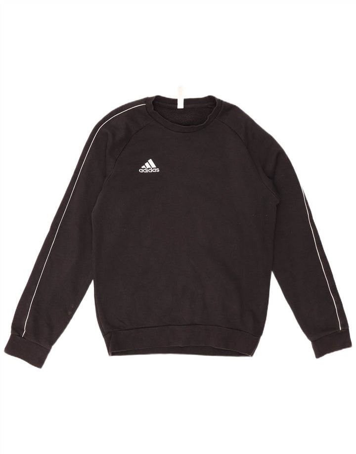 ADIDAS Mens Moletom Jumper Pequeno Algodão Preto