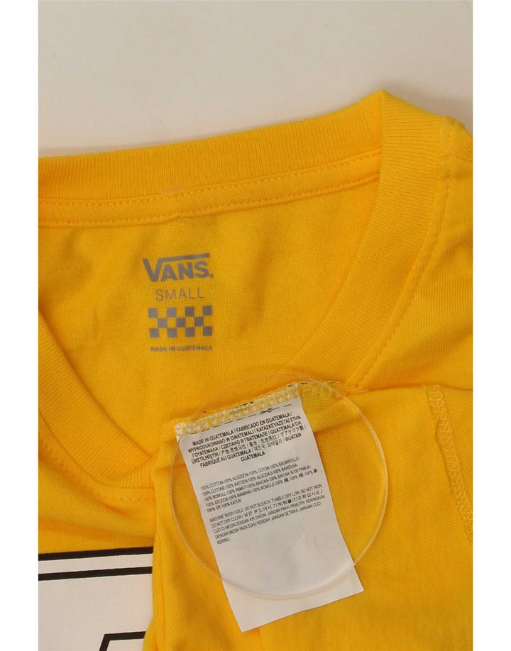 Vans Mens Graphic Top Manga Longa Pequeno Algodão Amarelo