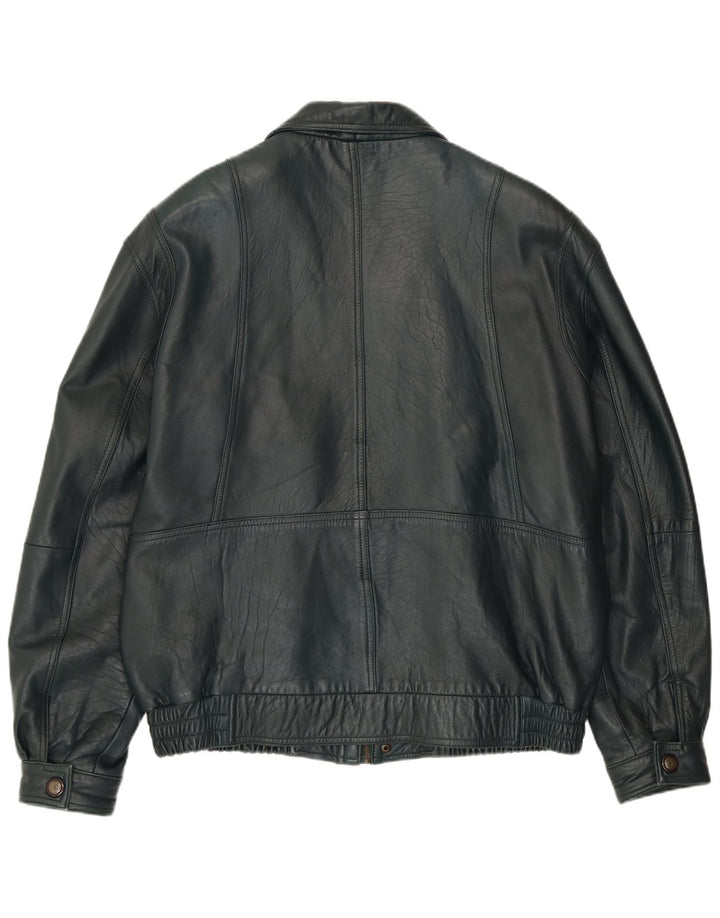 Jaqueta de couro masculina VINTAGE EU 56 3XL couro verde