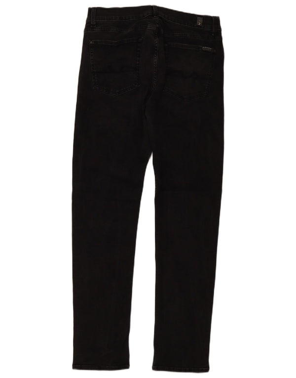 7 For All Mankind Mens Jeans Slim W34 L32 Algodão Preto