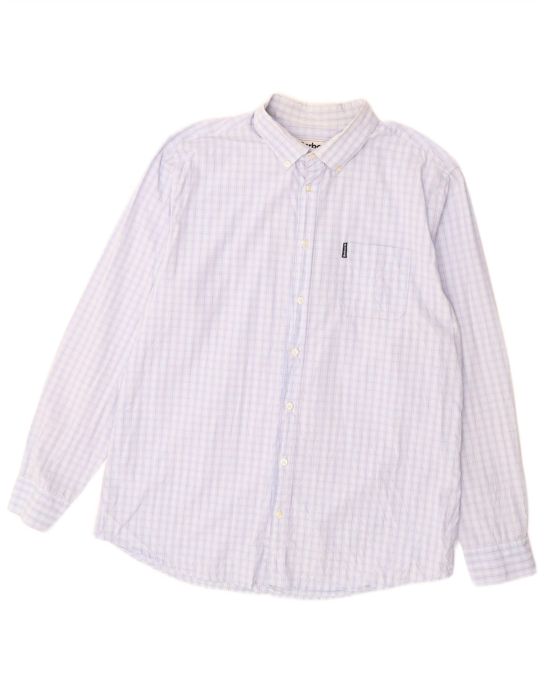 Camisa masculina BARBOUR sob medida XL algodão guingão azul