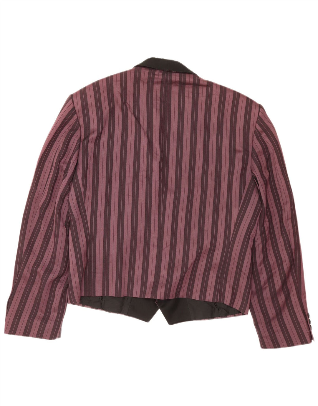 Jaqueta blazer masculina vintage com peito duplo Reino Unido 40 listrado roxo grande