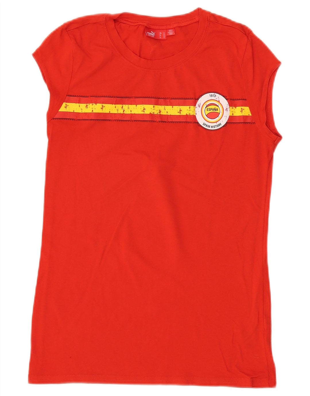 Camiseta feminina PUMA Espana Graphic UK 12 algodão vermelho médio