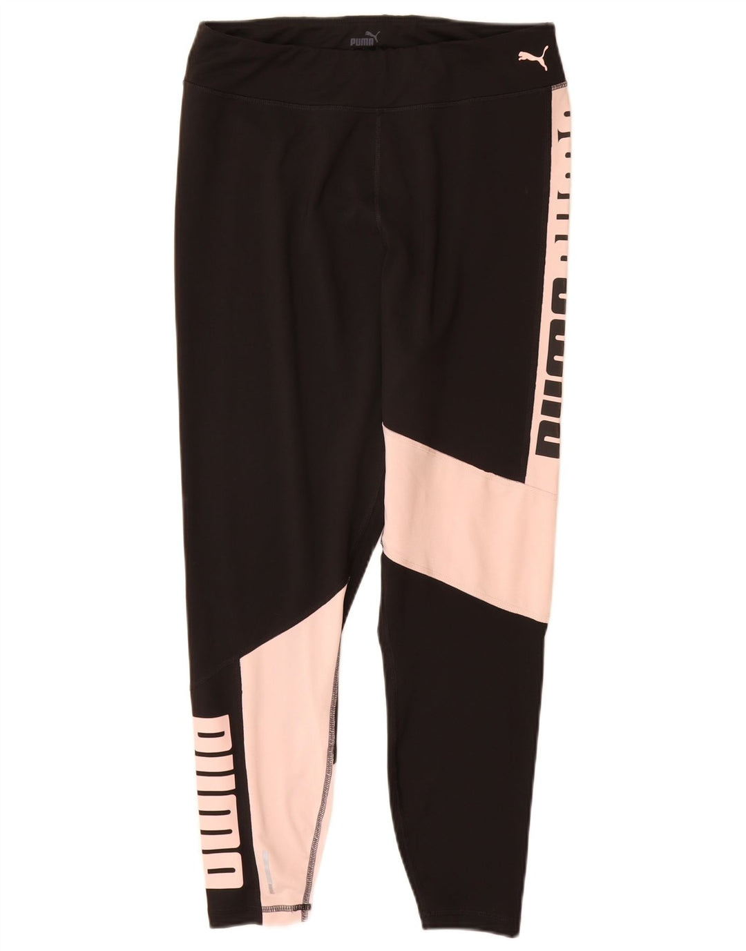 Leggings femininas PUMA Crop Graphic UK 14 grande bloco colorido preto