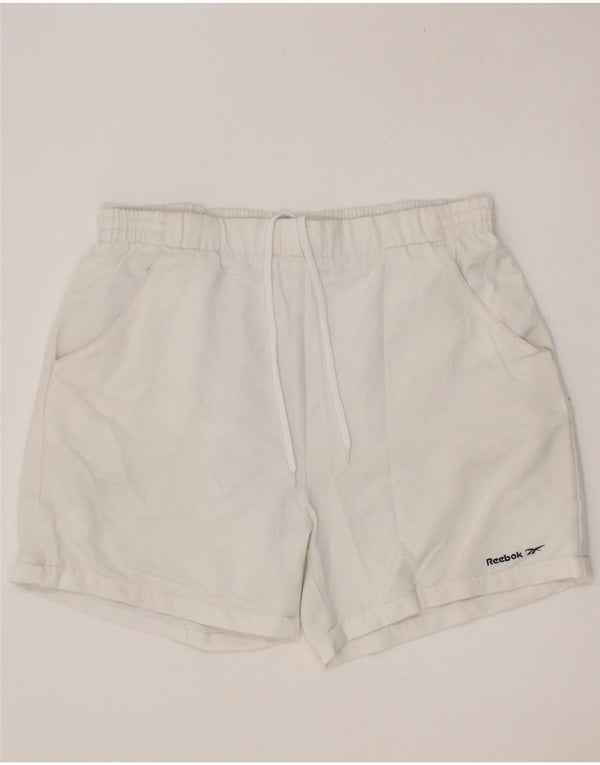 Shorts esportivos femininos REEBOK UK 18 XL poliéster branco