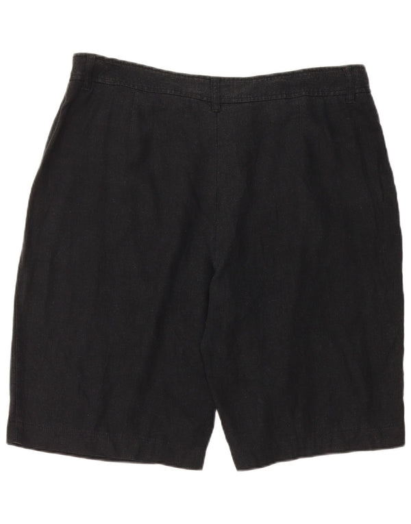 Shorts casuais femininos Marks & Spencer Reino Unido 16 grande W34 linho preto