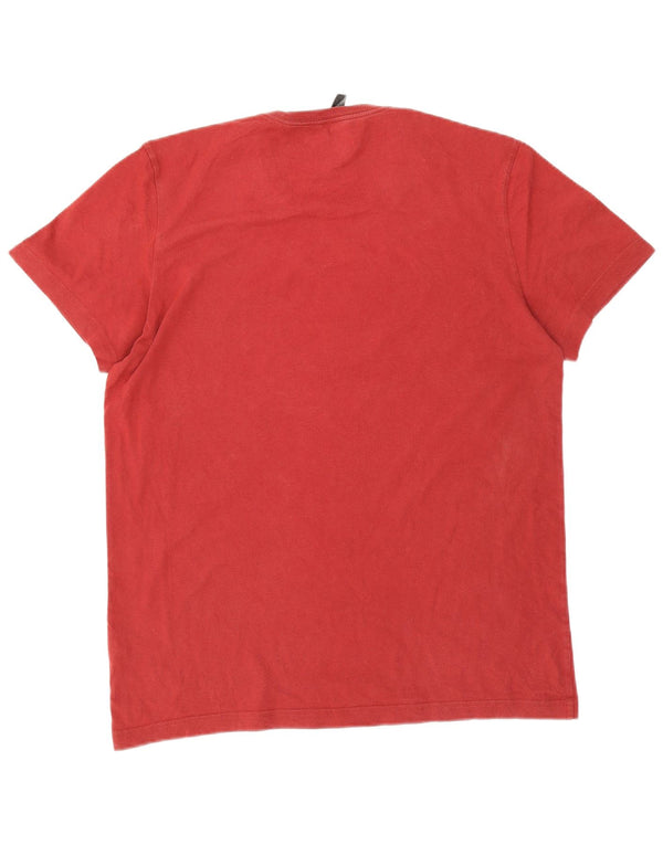 Adidas Mens Graphic T-Shirt Top Grande Algodão Vermelho