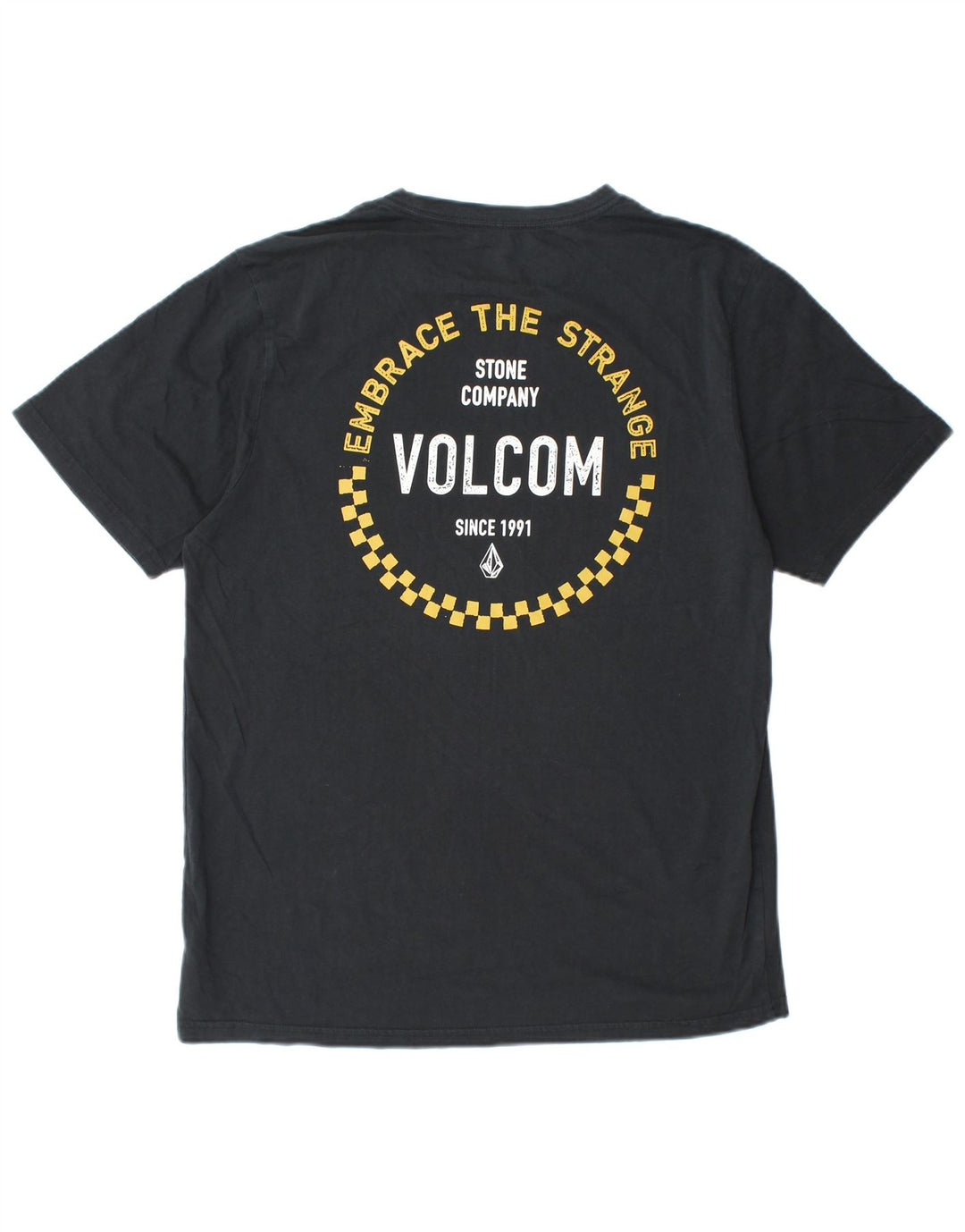 Camiseta masculina VOLCOM Modern Fit Graphic Top grande de algodão preto
