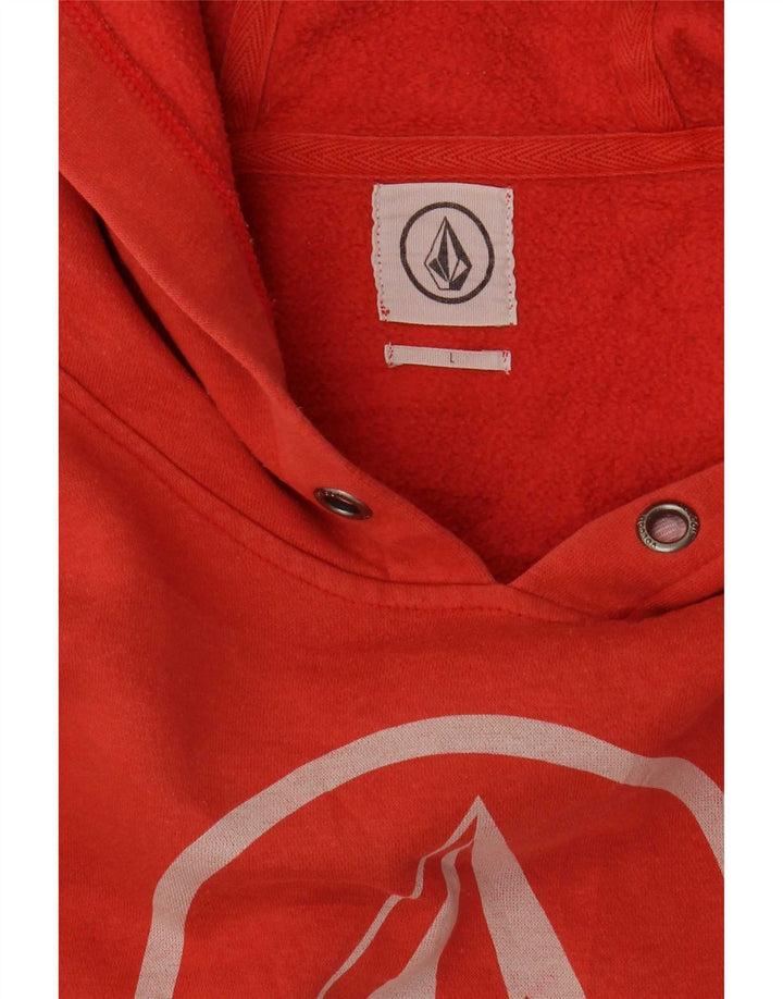 Jumper com capuz gráfico masculino Volcom grande laranja