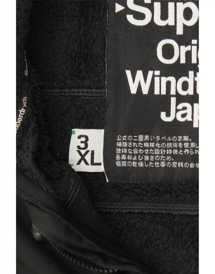 Jaqueta corta-vento masculina SUPERDRY Windtrekker UK 46 3XL poliéster preto