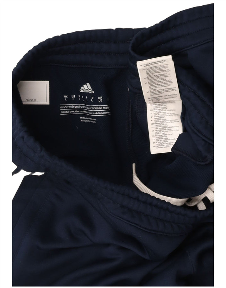 Calças de treino masculinas ADIDAS grandes poliéster azul marinho