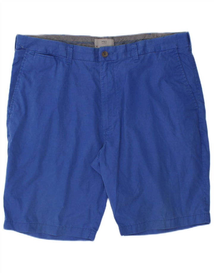 Shorts chino masculino Marks & Spencer W38 XL algodão azul