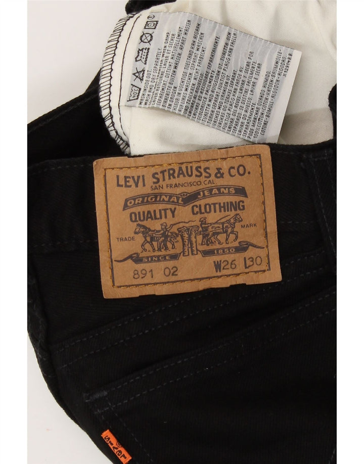 Calça jeans feminina Levi's 891 Tapered W26 L30 algodão preto