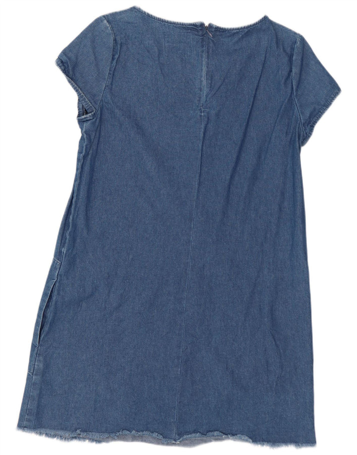Zara Vestido jeans feminino Trafaluc UK 12 azul médio