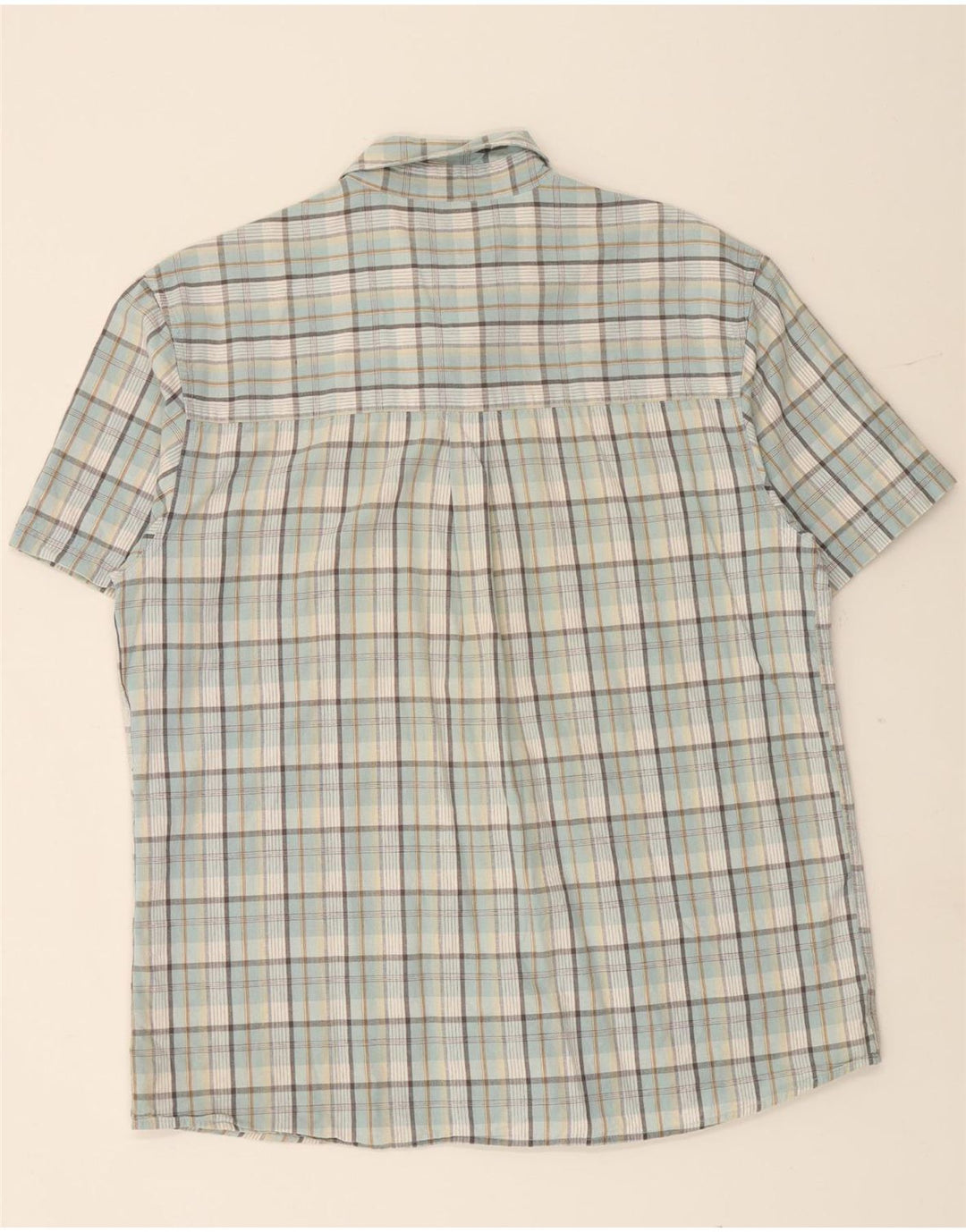 Camisa masculina de manga curta WRANGLER grande algodão xadrez azul