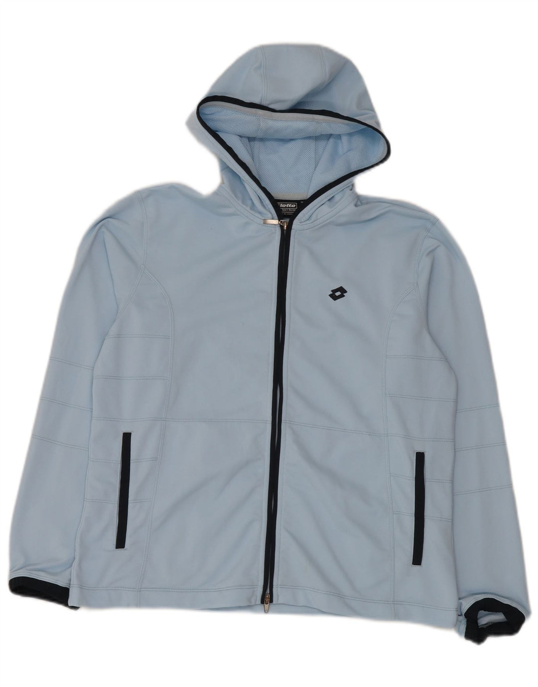 Jaqueta feminina de treino com capuz Lotto UK 14 poliéster azul médio