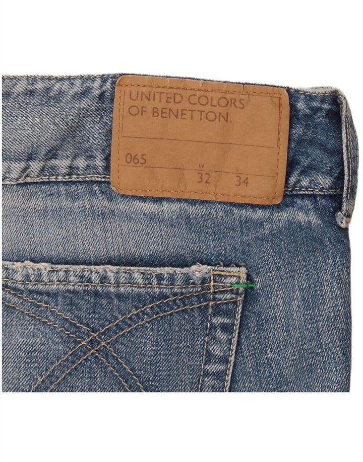 Saia jeans feminina Benetton W32 grande algodão azul