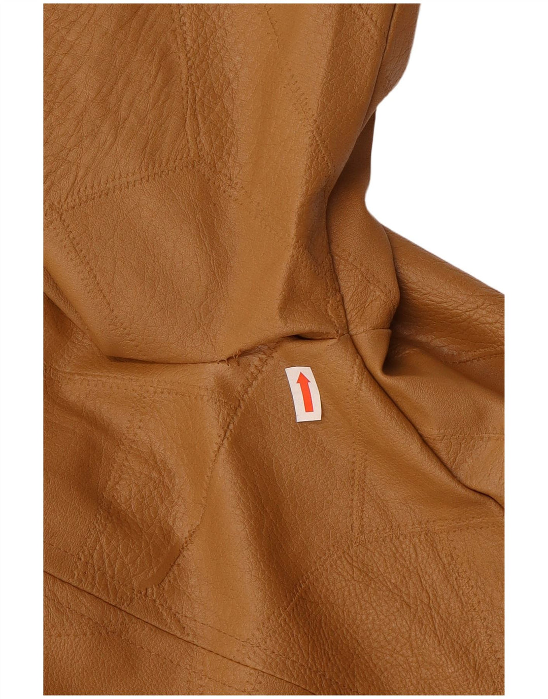 Jaqueta feminina vintage de couro sintético Reino Unido 14 grande patchwork bege polivinil