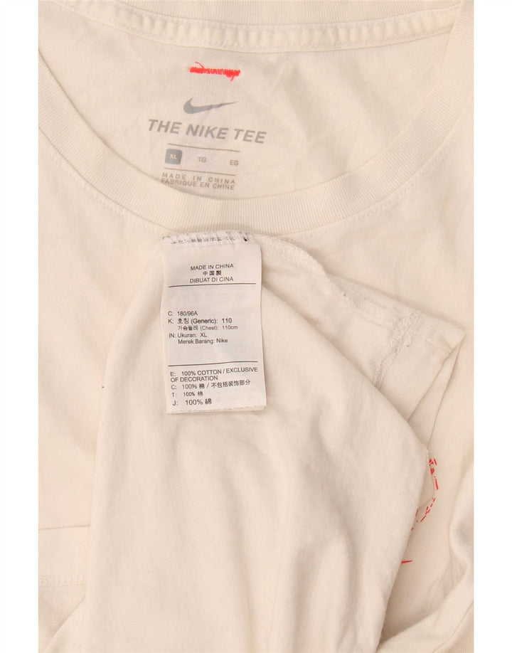 Camiseta Nike masculina gráfica Top XL algodão branco